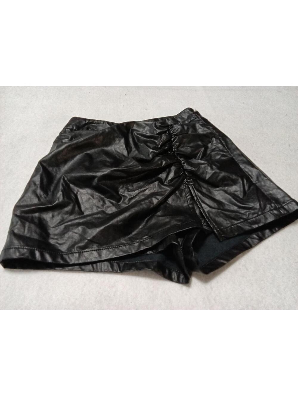 Love Daisy Black Faux Leather Skort Juniors Medium (Fits XS) 11” Waist